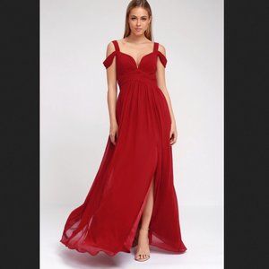 NWT Lulus x Bariano Ocean of Elegance Burgundy Red